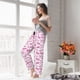 thumbnail image 5 of Balery Pink bows Pantalones de pijama para mujer, pijamas ultraligeros, pantalones de estar por casa-Small, 5 of 6