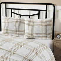 VHC Brands Plaid Standard Sham, Wheat, 21x27