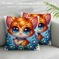 thumbnail image 3 of YANMS Spring Pillow Covers Cat Flower Throw Pillow Covers, Spring Cat Flower Theme Design Decoration, Cover Home Colorful Cushion Cover for Holiday Farmhouse Wedding Home Sofa, 3 of 5