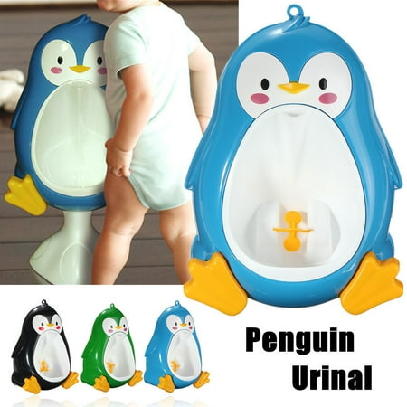 Cute Penguin Potty Training Urinal Toilet Urine Train Potty for Children Kids Toddler Baby Boys Portable Plastic Male Urinals Pee Trainer Funny Aiming