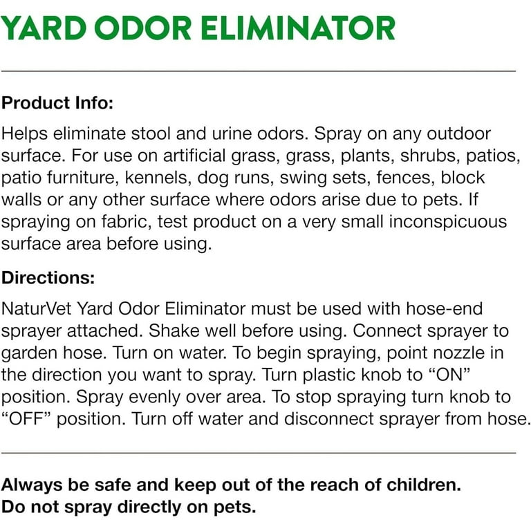 NaturVet 32 oz Yard Odor Eliminator Stool and Urine Deodorizer for Dogs Refreshing Pet Smell Neutralizer Walmart