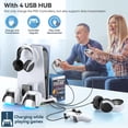 thumbnail image 3 of Navor for PS5 Stand with Cooling Fan & Dual Controller Charger, Vertical Dock with Suction Cooler, USB Hub, RGB Indicators, Game Storage, For PlayStation 5 Disc & Digital, 3 of 7