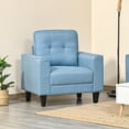 thumbnail image 2 of HOMCOM Button Tufted Armchair Upholstered Accent Chair with Rubberwood Legs, 2 of 10