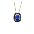 thumbnail image 3 of Genuine Black Spinel Necklace for Women 5.69 Carats Emerald Cut Blue Lapis Necklace for Women, 3 of 8
