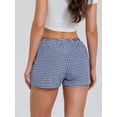 thumbnail image 5 of Women Y2k Gingham Cute Pj Short Pants Plaid Lounge Shorts Sleep Bottoms Elastic Boxers Streetwear Blue XL, 5 of 6