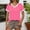 W-Hot Pink, variant on Womens Tshirt Short Sleeve Tops V Neck Solid Color Simple Style Tee Clothes Xl Red