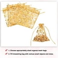 thumbnail image 4 of Organza Bag 4" x 5", Flower Heart Mesh Bags Drawstring Gift Bags Party Favor Bag Jewelry Pouches Gold, 50Pcs, 4 of 6