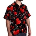 thumbnail image 2 of Valentine's Day Love Men's Short Sleeve Shirts with Spread Collar Tops, Casual Printed Poplin Shirt, Button Down Short Summer Beach Shirts - Unisex, 2 of 6