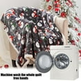 thumbnail image 5 of Christmas Snowman Blanket, Holiday Sofa Cover, Double Thickened Winter Snow Print Polyester Bedspread for Living Room Bedroom, Gray Christmas Decor Cozy Throw, 5 of 7