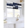 thumbnail image 3 of Valances for Windows Black Blue Patchwork Rod Pocket Cafe Window Treatments Valance Curtains for Kitchen Bathroom Laundry Basement Windows 42"x12", 3 of 9