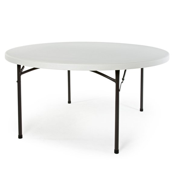 Correll Round Economy Blow Molded Round Folding Table - White