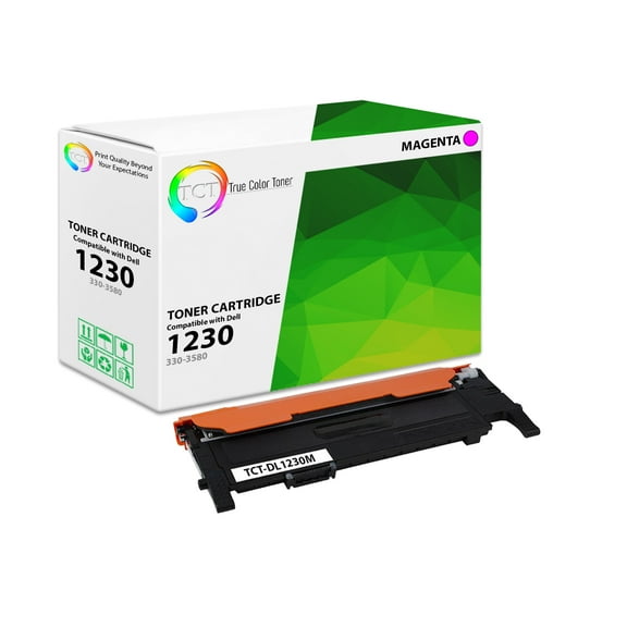 TCT 1230 Magenta Toner Cartridge - Premium Compatible Replacement for Dell 330-3014 330-3580 J506K D593K Magenta