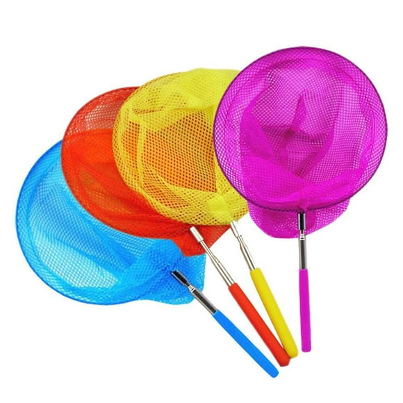 Xingzhi 4PCS Random Color Telescopic Butterfly Nets Bright Color Fish Capture Nets for Kids