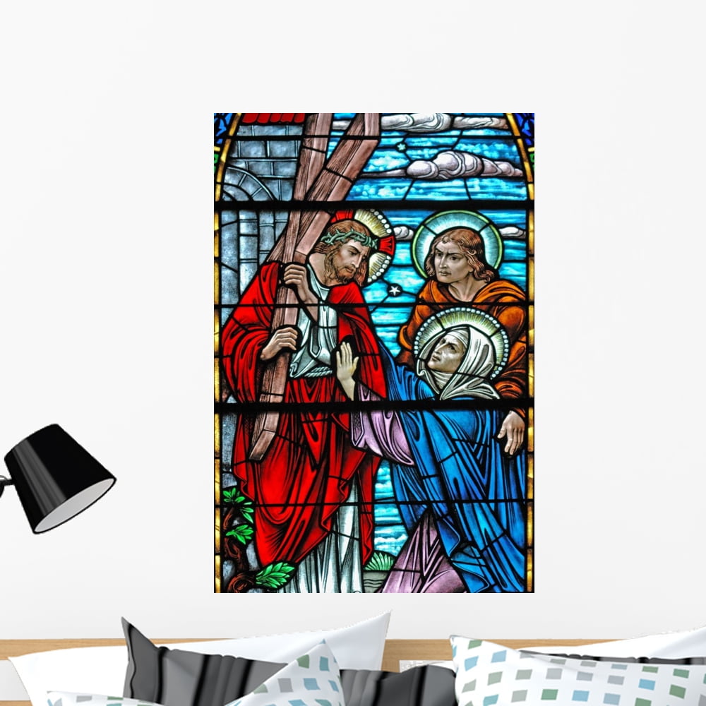 Stained Glass Window 1 Wall Mural by Wallmonkeys Peel and Stick Graphic