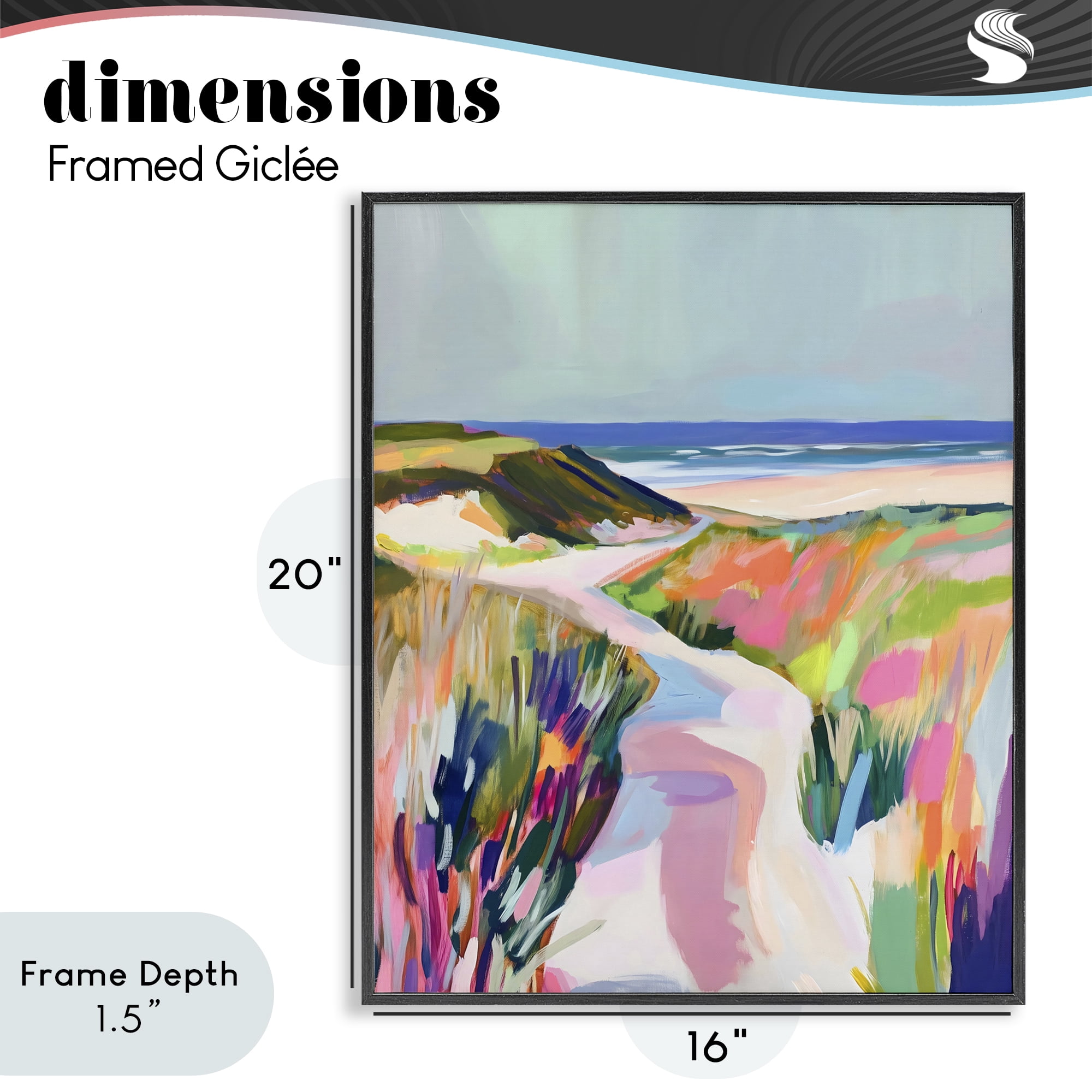 Stupell Industries Pathway Through Pastel Sand Dunes Black Framed Giclee Art, design by The Prints Vibe