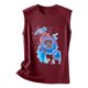 thumbnail image 5 of Camiseta holgada sin mangas con cuello redondo y estampado de flores informales de verano para mujer Pompotops lopia994244, 5 of 5