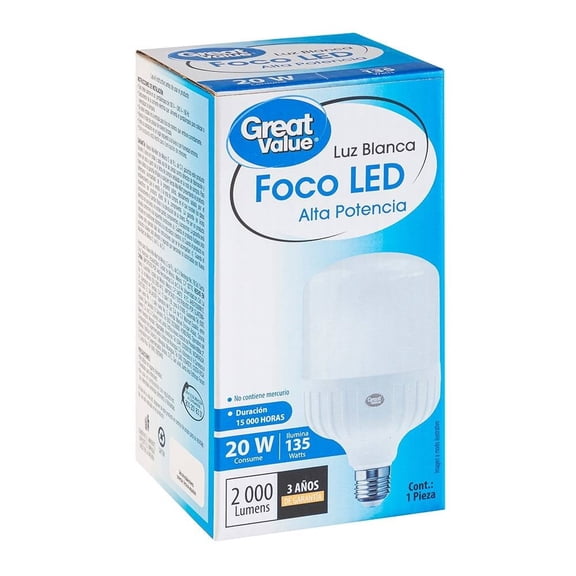 Foco Led Great Value Alta potencia 20W Luz Blanca