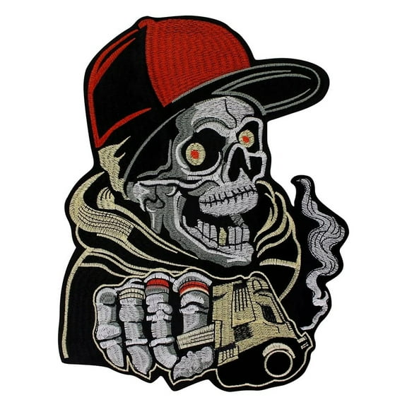 Baseball Skull Patches Stickers Iron on Applique Patches for Backpack Racing Jacket Decorated 1 piece