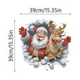 thumbnail image 3 of Christmas 3D Wall Stickers, Cartoon Cute Elk Santa Breaking Through Wall Design, Removable Window Clings, Holiday Party Home Decorations -1Pcs, 3 of 6
