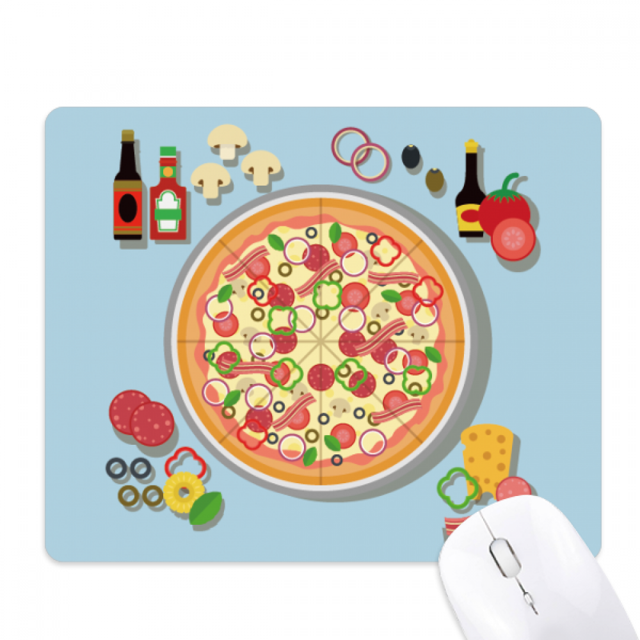 Assorted Pizza Italy Tomato Foods Mouse Pad Non-Slip Rubber Mousepad Game Office