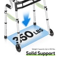 thumbnail image 4 of Andador plegable estrecho Delog para personas mayores, 3 en 1, con ruedas delanteras de 5", ancho ajustable, compacto y estándar, soporta hasta 350 lb, apto para FSA/HSA., 4 of 5