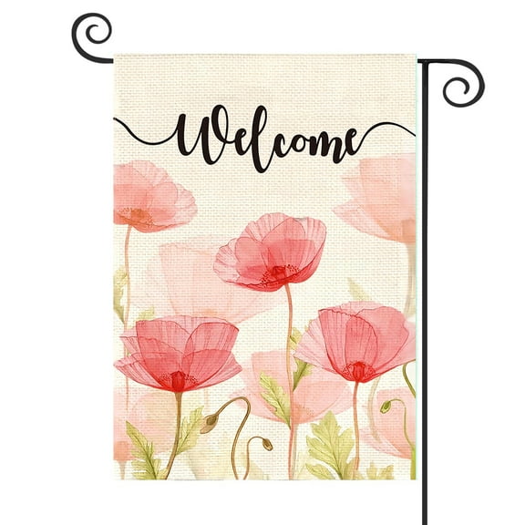 DMERBYL Corn Poppies Garden Flag 12x18 Inch Double Sided Outside, Spring Memorial Floral Welcome Yard Outdoor Flag