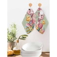 thumbnail image 2 of Sage Green Easter Bunny Kitchen Dish Towels for Drying Dishes Set of 2, Spring Easter Eggs Chicken Dots Waffle Weave Microfiber Hand Tea Bathroom Towels Quick Dry & Absorbent Towel 12x12, 2 of 7