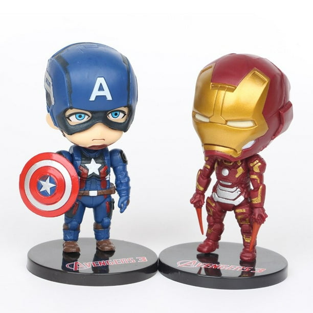Hywell 6pcs/Set Avengers Captain America Spider-Man Iron Man Thor Superman Pvc Action Figures Model Doll Collection Birthday Gift Toys White