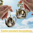 thumbnail image 4 of 2D Acrylic Ornament with Floral Patterns and Rabbit Tea Party Scene for Decorating Any Space, 4 of 9