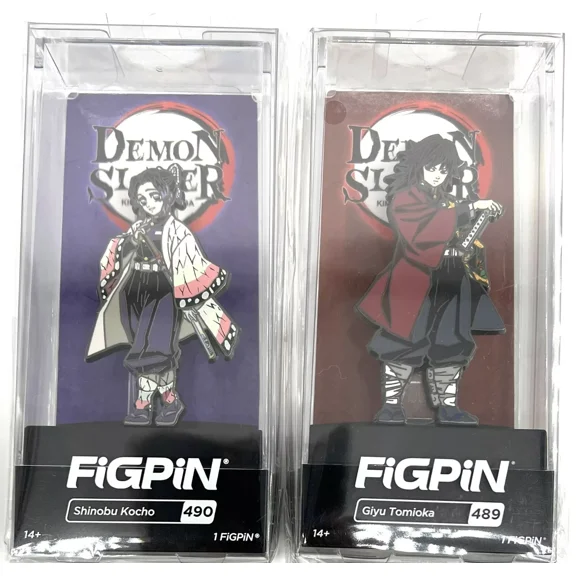 FiGPiN Demon Slayer: Kimetsu no Yaiba Giyu #489 & Shinobu #490 Collectible Pins