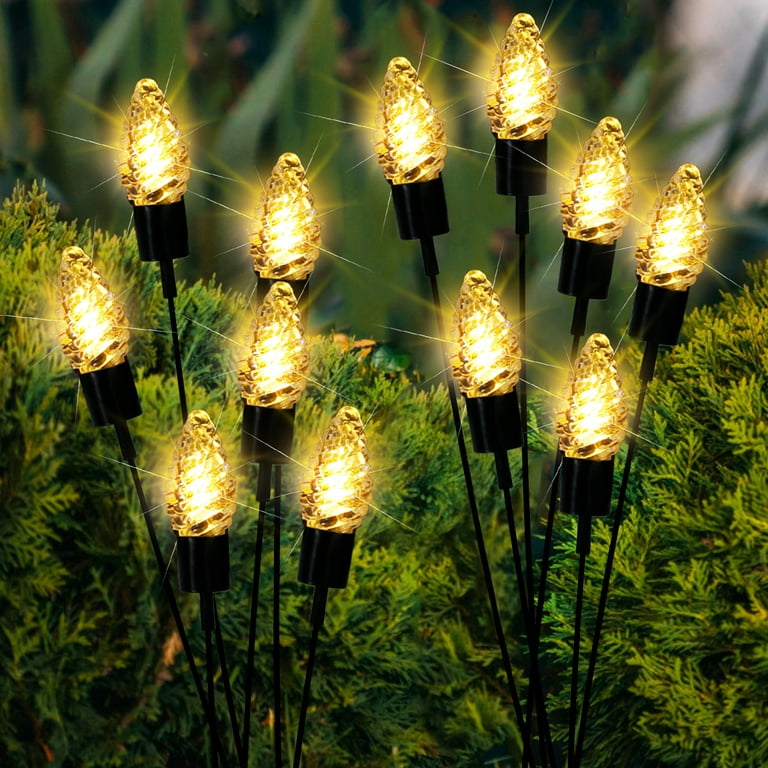 2pcs Firefly Light Garden Solar LED Light Decor Sparkle Stake