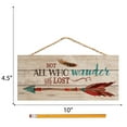 thumbnail image 6 of Not All Who Wander are Lost Arrow Feather 5 x 10 Wood Plank Design Hanging Sign, 6 of 6