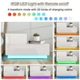 thumbnail image 6 of Hommpa L Shape LED Modern Bedside Table 2 Drawers Nightstands Storage Cabinet Home Furniture White, 6 of 8