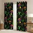 thumbnail image 2 of Feelyou Neon Jungle Mushroom Black Out Curtains for Teen, Green Skull Skeleton Curtains Pack of 2 (42x63 Each), Cartoon Theme Bedroom Curtains, Blackout Curtains Bedroom Decor, 2 of 6