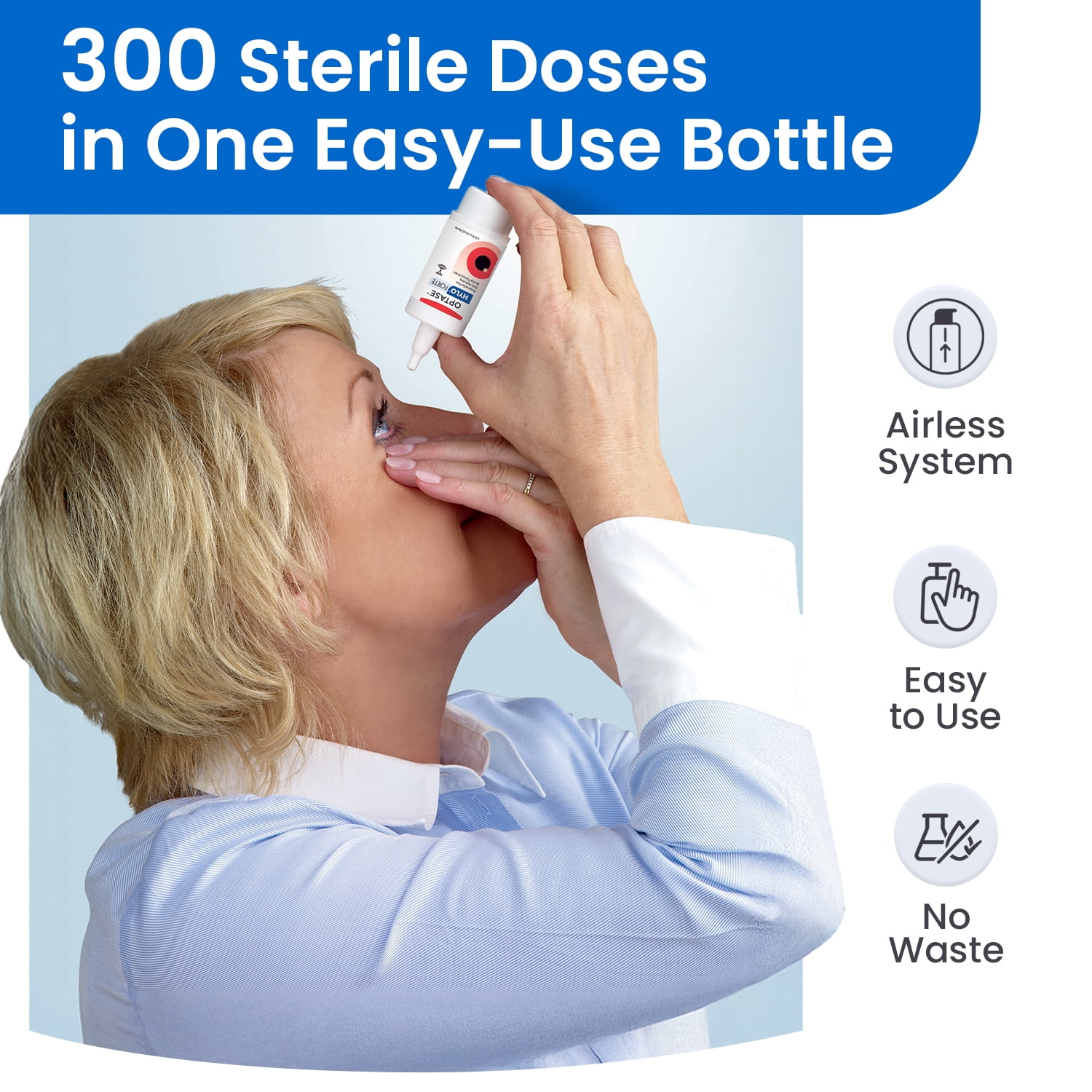 OPTASE HYLO FORTE Dry Eye Drops, Preservative-Free 300 Drops – Extra Moisture – Active Glycerin & Hyaluronic Acid – Contact Lens Compatible – 0.33 fl oz