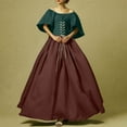thumbnail image 6 of Oplxuo Women's Plus Size Victorian Dress Flare Sleeve Off Shoulder Medieval Dresses with Corset Patchwork Ball Gown, 6 of 6