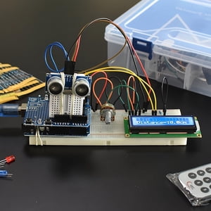 Starter Kit Compatible with Ard Projects, Microcontroller with LCD1602 Module, Breadboard, Servo, Sensors, Jumper Wires & LEDs, Detailed Tutorial (MA13