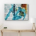thumbnail image 2 of PixonSign Canvas Print Wall Art Watercolor Smudge Blue Vintage Bike Transportation Bicycles Mixed Media Realism Chic Urban Multicolor Ultra for Living Room, Bedroom, Office - 32"x48", 2 of 5