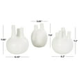 thumbnail image 3 of CosmoLiving by Cosmopolitan 6"W, 7"H Round Bud White Ceramic Vase with Multiple Openings, Set of 3, 3 of 12