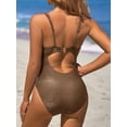 thumbnail image 5 of Charmo Sexy V Neck One Piece Swimwear for Womens High Cut Bath Suit Tummy Control Swimsuit, 5 of 5