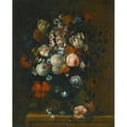 thumbnail image 2 of Simon Hardimé 12x14 Gold Ornate Wood Frame and Double Matted Museum Art Print Titled - Still Life of Roses, Variegated Tulips, Peonies, Daffodils and Other Flowers in a Sculpted Vase, 2 of 4