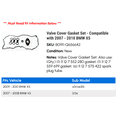 thumbnail image 2 of Valve Cover Gasket Set - Compatible with 2007 - 2010 BMW X5 2008 2009, 2 of 2