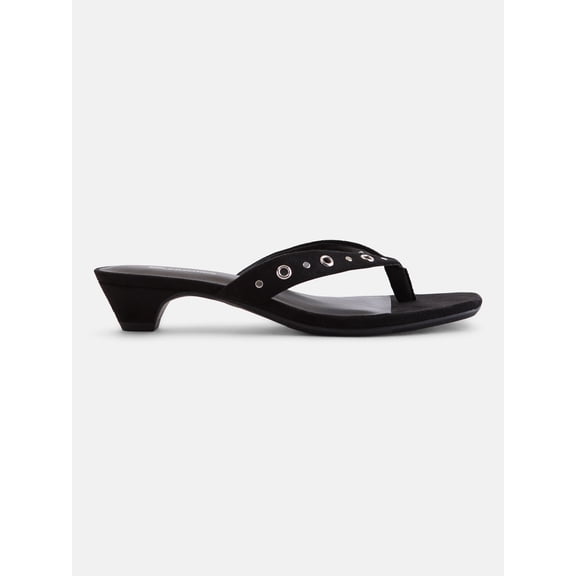 No Boundaries Women's Cone Heel Thong Sandals