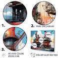 thumbnail image 3 of Designart "Abstract Fields Of Red And Blue Oil Rigs I" Oil Rigs / Fields Floater Framed Canvas Wall Art, 3 of 5
