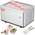 thumbnail image 1 of VEVOR Máquina para hacer rollos de helado frito, sartén para helado salteado de 12,6" x 8,5", máquina para hacer helado enrollada de acero inoxidable con compresor y 2 raspadores, para hacer helado, y, 1 of 5