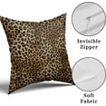 thumbnail image 3 of Brown Leopard Throw Pillow Cover - 2 Pcs Cheetah Pillow Case 18x18 inch Cotton Soft Animal Print Pillows Covers Decorative Cushion Cover for Home Couch Bed Sofa Double Side Printed, 3 of 6