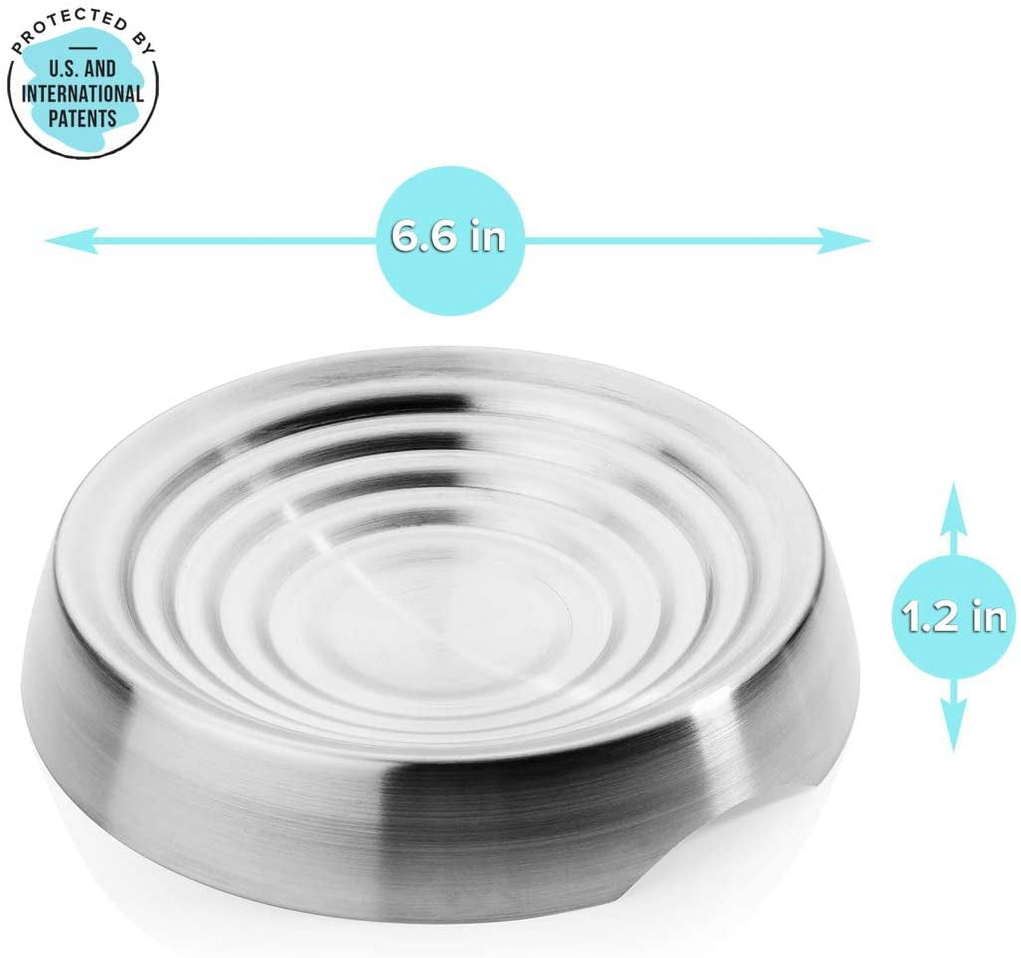 CatGuru Cat Bowls, Whisker Stress Free Cat Food Bowl, Reliefs Whisker Fatigue, Wide Cat Bowl, Non Slip Cat Food Bowls, Shallow Cat Dish, Cat Feeding & Watering Supplies (Set of 2, Stainless Steel)