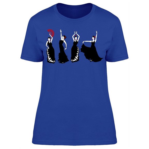 Flamenco Black Dress Dancers T-Shirt Women -Image by Shutterstock, Female x-Large