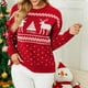 thumbnail image 1 of Suéter de cuello redondo de moda para mujer, suéter navideño de manga larga, suéter informal de cuello redondo, suéter para mujer, 1 of 8