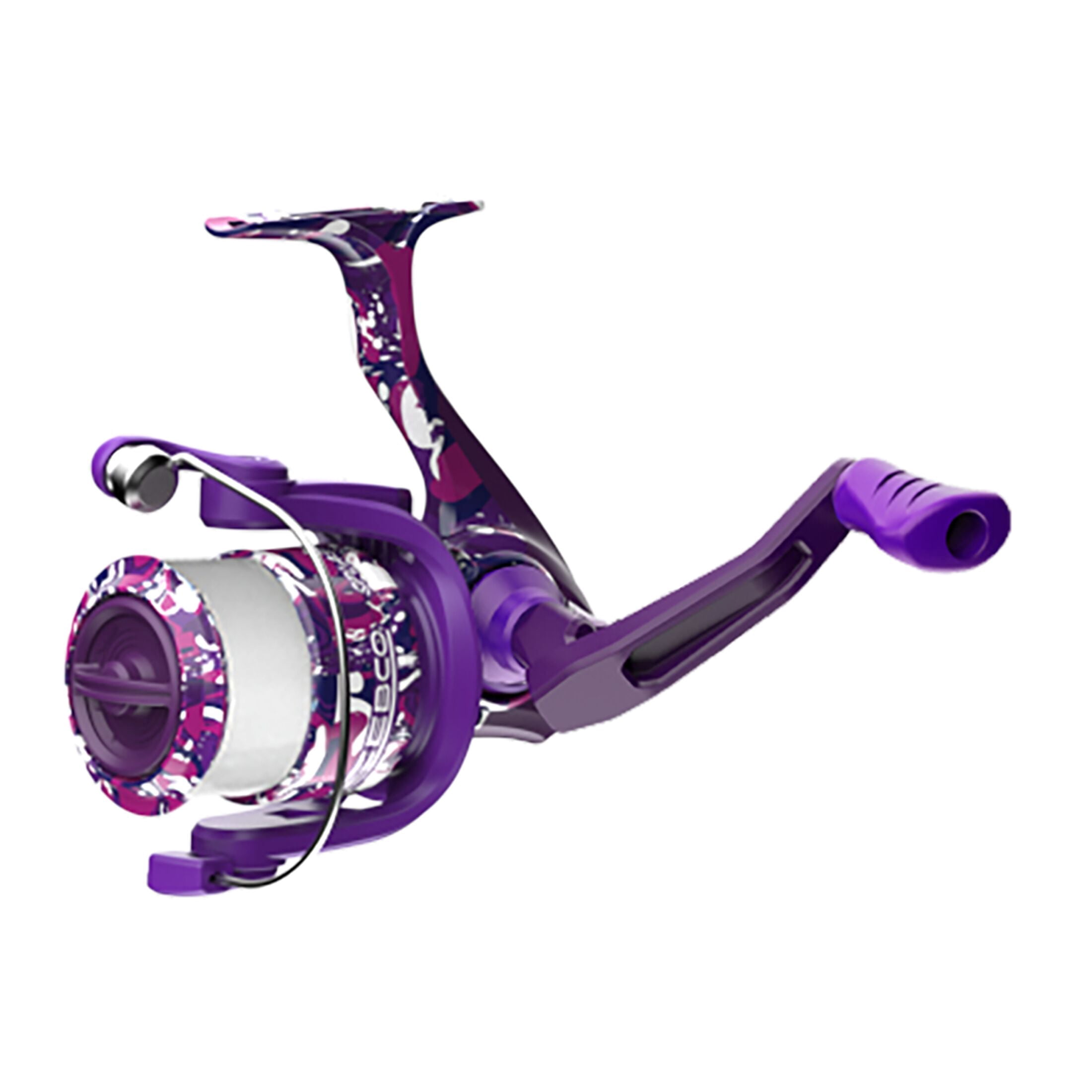 Zebco Splash Spinning Reel and Fishing Rod Combo, 6-Foot 2-Piece Fiberglass Rod, Medium-Light Power, Moderate Action, Size 20 Reel, 5.2:1 Gear Ratio, 2-Bearings, All Metal Gears, Tidepool Purple